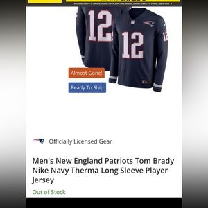 Men’s New England tom Brady small long sleeve jersey patriots like new